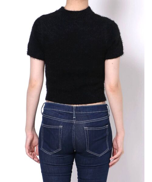 GYDA（ジェイダ）の「フロントOPENハーフスリーブシャギーニット TOPS（ニット/セーター・レディース・ブラック/ベージュ/アイボリー・FREE）」の17枚目の写真