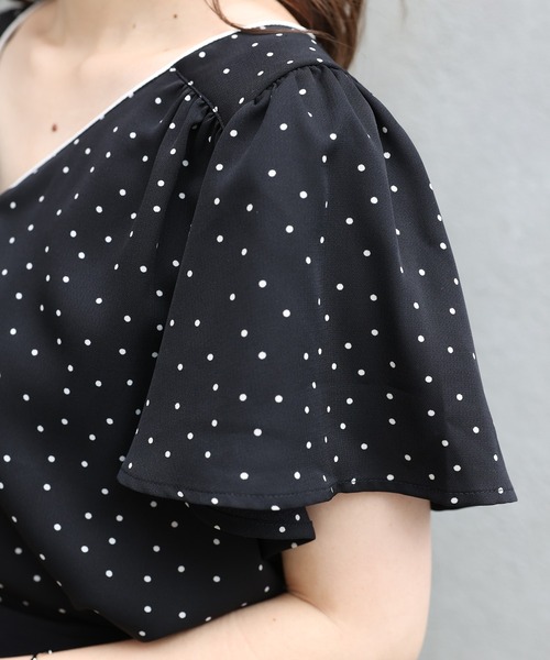 one after another NICE CLAUP（ワンアフターアナザーナイスクラップ）の「【WEB限定カラーあり】フレア配色パイピングブラウス（シャツ/ブラウス・レディース・ブラック/イエロー/アイボリー/ミント/その他1/その他2・FREE）」の12枚目の写真