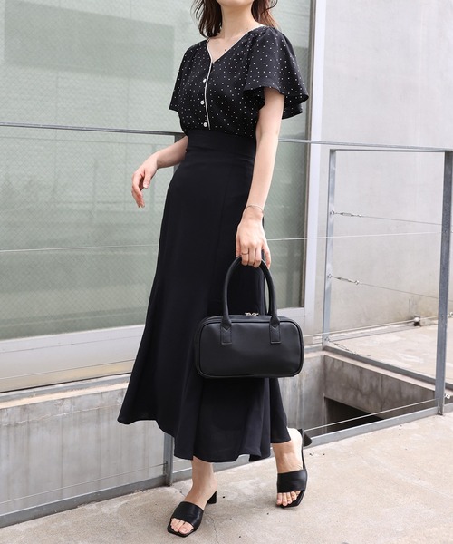 one after another NICE CLAUP（ワンアフターアナザーナイスクラップ）の「【WEB限定カラーあり】フレア配色パイピングブラウス（シャツ/ブラウス・レディース・ブラック/イエロー/アイボリー/ミント/その他1/その他2・FREE）」の14枚目の写真