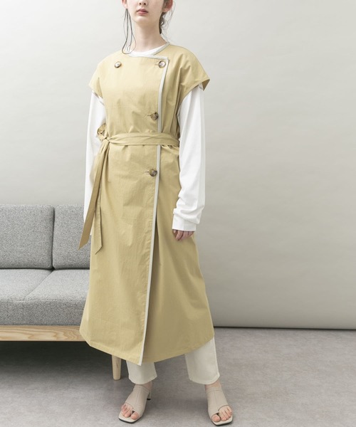 UR Lab.(アーバンリサーチラボ)の「トレンチ風ロングベスト(ベスト・レディース・ベージュ/ライトベージュ・FREE)」の15枚目の写真