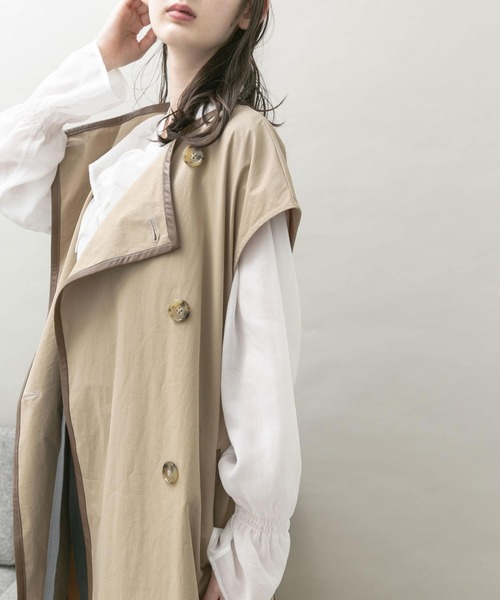 UR Lab.(アーバンリサーチラボ)の「トレンチ風ロングベスト(ベスト・レディース・ベージュ/ライトベージュ・FREE)」の19枚目の写真