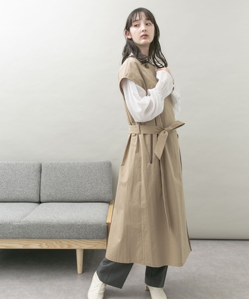 UR Lab.(アーバンリサーチラボ)の「トレンチ風ロングベスト(ベスト・レディース・ベージュ/ライトベージュ・FREE)」の13枚目の写真