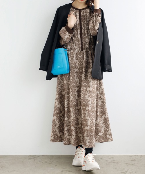 シルクフローラルプリントロングワンピース – GOELIA