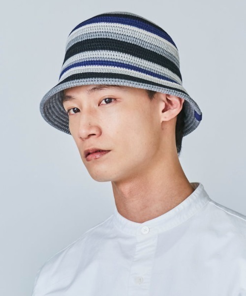 OVERRIDE(オーバーライド)の「OVERRIDE TM RISO STRIPES TULIP(ハット・レディース・ブルー/ベージュ/ブラック・58cm)」の1枚目の写真