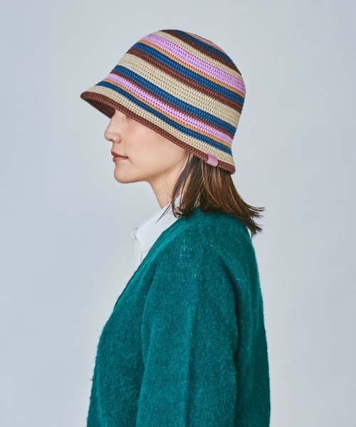 OVERRIDE(オーバーライド)の「OVERRIDE TM RISO STRIPES TULIP(ハット・レディース・ブルー/ベージュ/ブラック・58cm)」の11枚目の写真