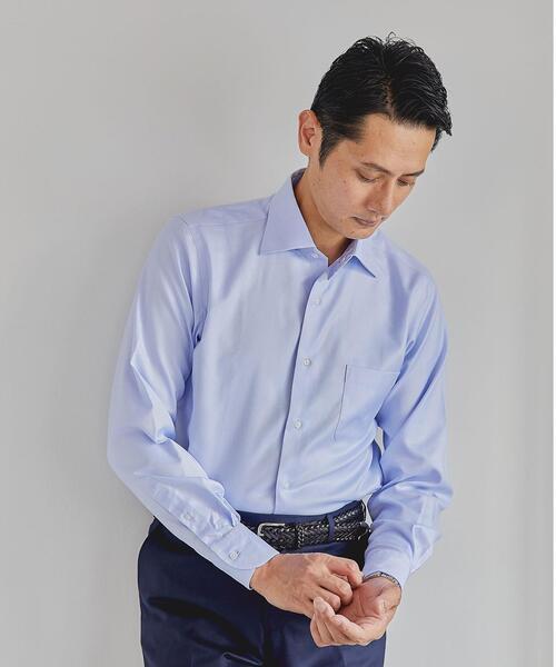 green label relaxing(グリーンレーベルリラクシング)の「OLT ▼▼▼ コットンフレンチツイル レギュラー ワイドカラー ドレスシャツ -イージーアイロン-(ビジネスシャツ・メンズ・ホワイト/ライトブルー/ライラック・37cm/38cm/39cm/40cm/41cm/42cm/43cm)」の1枚目の写真