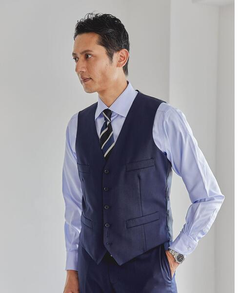 green label relaxing(グリーンレーベルリラクシング)の「OLT ▼▼▼ コットンフレンチツイル レギュラー ワイドカラー ドレスシャツ -イージーアイロン-(ビジネスシャツ・メンズ・ホワイト/ライトブルー/ライラック・37cm/38cm/39cm/40cm/41cm/42cm/43cm)」の6枚目の写真