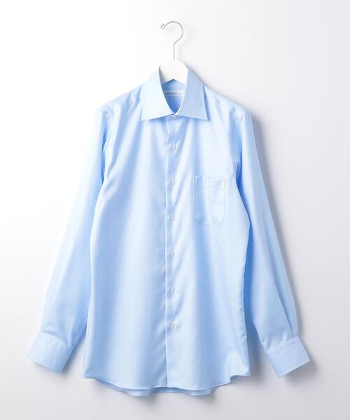 green label relaxing(グリーンレーベルリラクシング)の「OLT ▼▼▼ コットンフレンチツイル レギュラー ワイドカラー ドレスシャツ -イージーアイロン-(ビジネスシャツ・メンズ・ホワイト/ライトブルー/ライラック・37cm/38cm/39cm/40cm/41cm/42cm/43cm)」の8枚目の写真