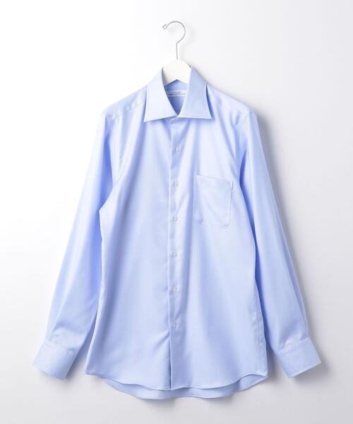 green label relaxing(グリーンレーベルリラクシング)の「OLT ▼▼▼ コットンフレンチツイル レギュラー ワイドカラー ドレスシャツ -イージーアイロン-(ビジネスシャツ・メンズ・ホワイト/ライトブルー/ライラック・37cm/38cm/39cm/40cm/41cm/42cm/43cm)」の5枚目の写真