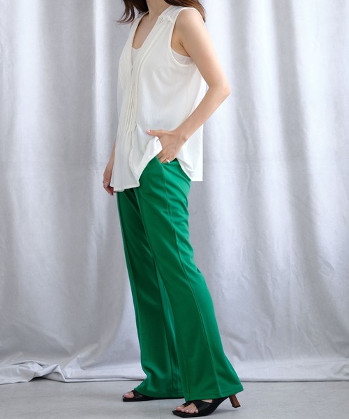 ANDJ(アンドジェイ)の「シアーランダムリブピンタックノースリーブトップス(タンクトップ・レディース・オフホワイト/イエロー/パープル・M)」の20枚目の写真