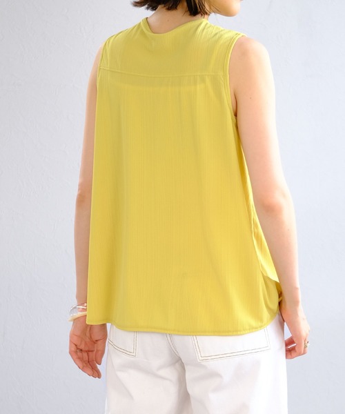 ANDJ(アンドジェイ)の「シアーランダムリブピンタックノースリーブトップス(タンクトップ・レディース・オフホワイト/イエロー/パープル・M)」の10枚目の写真