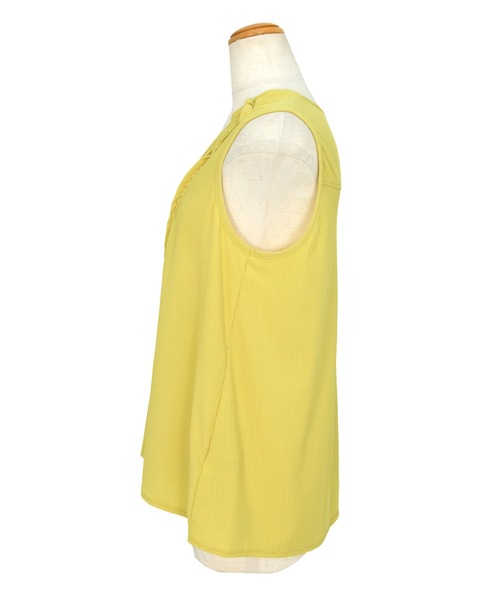 ANDJ(アンドジェイ)の「シアーランダムリブピンタックノースリーブトップス(タンクトップ・レディース・オフホワイト/イエロー/パープル・M)」の5枚目の写真