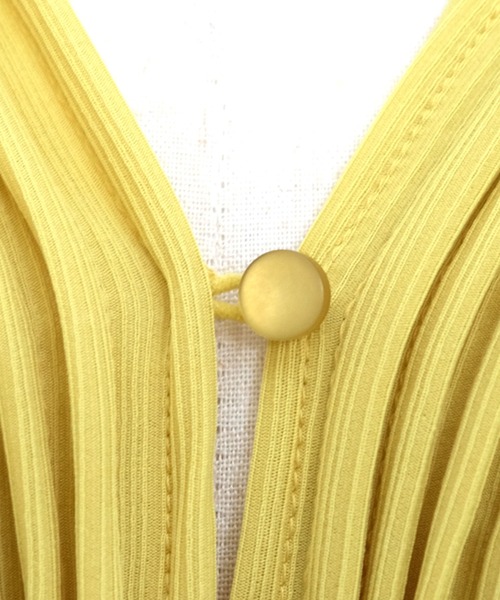 ANDJ(アンドジェイ)の「シアーランダムリブピンタックノースリーブトップス(タンクトップ・レディース・オフホワイト/イエロー/パープル・M)」の9枚目の写真