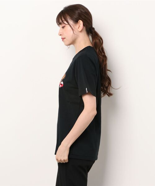 A BATHING APE（アベイシングエイプ）の「ABC CAMO COLLEGE MILO TEE L（Tシャツ/カットソー・レディース・ブラック×ピンク/ブラック×ブルー・MEDIUM/SMALL/X-SMALL）」の3枚目の写真