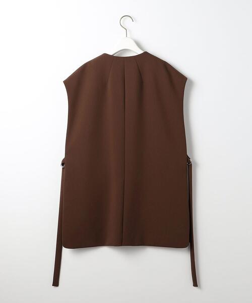EMMEL REFINES（エメルリファインズ）の「＜EMMEL REFINES（エメル リファインズ）＞EM ノーラペル ロングベスト －ウォッシャブル－（その他アウター・レディース・ダークブラウン/ナチュラル・FREE）」の3枚目の写真