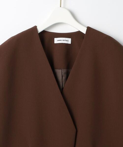 EMMEL REFINES（エメルリファインズ）の「＜EMMEL REFINES（エメル リファインズ）＞EM ノーラペル ロングベスト －ウォッシャブル－（その他アウター・レディース・ダークブラウン/ナチュラル・FREE）」の7枚目の写真