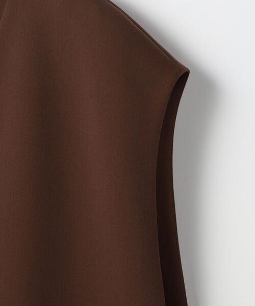 EMMEL REFINES（エメルリファインズ）の「＜EMMEL REFINES（エメル リファインズ）＞EM ノーラペル ロングベスト －ウォッシャブル－（その他アウター・レディース・ダークブラウン/ナチュラル・FREE）」の6枚目の写真