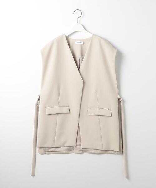 EMMEL REFINES（エメルリファインズ）の「＜EMMEL REFINES（エメル リファインズ）＞EM ノーラペル ロングベスト －ウォッシャブル－（その他アウター・レディース・ダークブラウン/ナチュラル・FREE）」の18枚目の写真