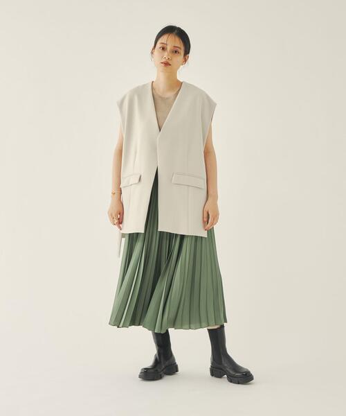 EMMEL REFINES（エメルリファインズ）の「＜EMMEL REFINES（エメル リファインズ）＞EM ノーラペル ロングベスト －ウォッシャブル－（その他アウター・レディース・ダークブラウン/ナチュラル・FREE）」の10枚目の写真