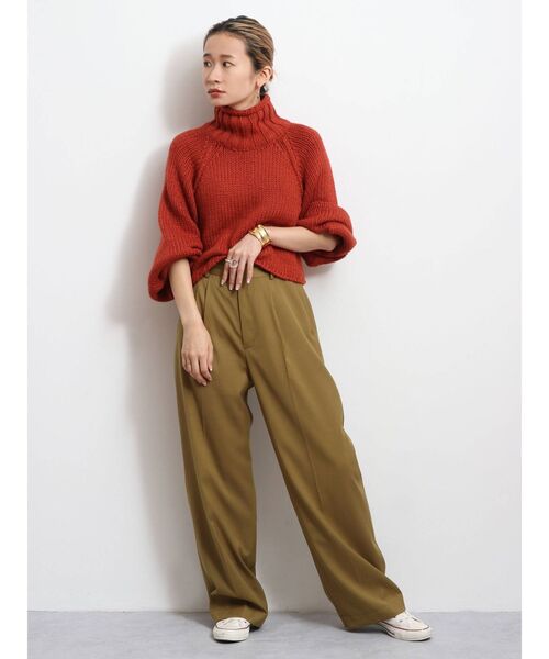 Ungrid(アングリッド)の「ローゲージハイネックショートニット(ニット/セーター・レディース・チャコールグレー/オレンジ/アイボリー・FREE)」の18枚目の写真