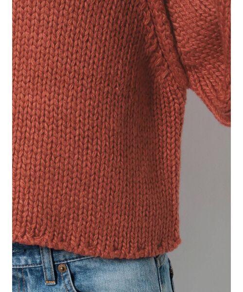 Ungrid(アングリッド)の「ローゲージハイネックショートニット(ニット/セーター・レディース・チャコールグレー/オレンジ/アイボリー・FREE)」の13枚目の写真