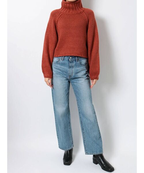 Ungrid(アングリッド)の「ローゲージハイネックショートニット(ニット/セーター・レディース・チャコールグレー/オレンジ/アイボリー・FREE)」の16枚目の写真