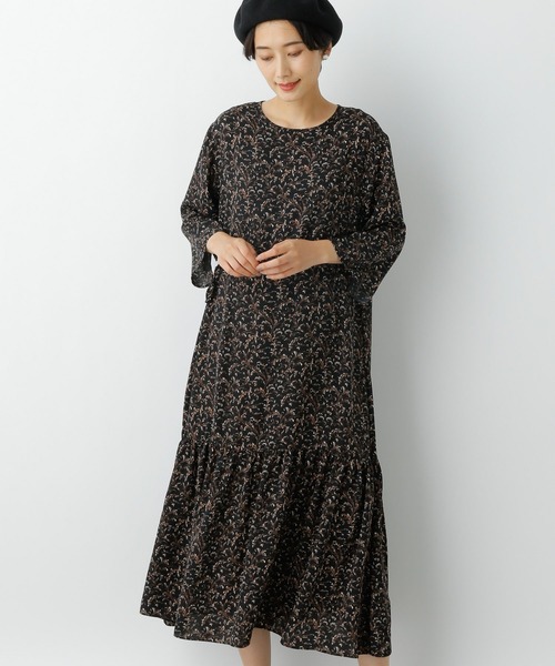 LEPSIM（レプシィム）の「ウエストデザイン柄ワンピース　952536（ワンピース・レディース・ブラック/ブラウン/オフホワイト・FREE）」の2枚目の写真