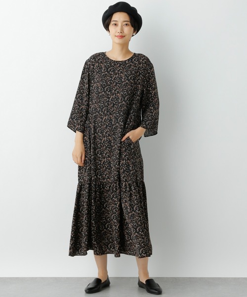 LEPSIM（レプシィム）の「ウエストデザイン柄ワンピース　952536（ワンピース・レディース・ブラック/ブラウン/オフホワイト・FREE）」の10枚目の写真