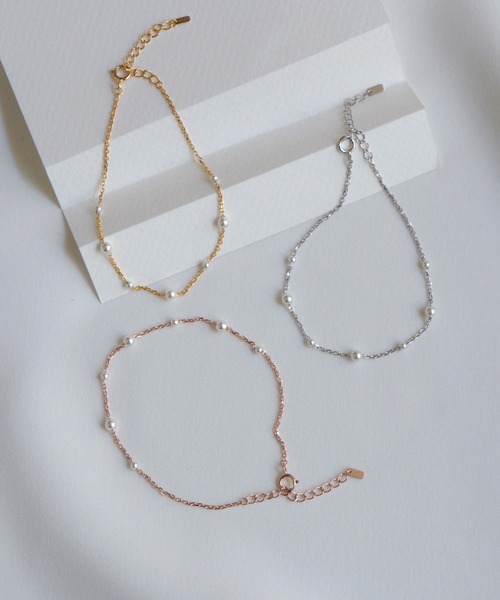 Jenny BY IMMANOEL（ジェニーバイイマノエル）の「silver925 パールチェーンブレス（ブレスレット・レディース・ゴールド/シルバー/ピンクゴールド・FREE）」の4枚目の写真