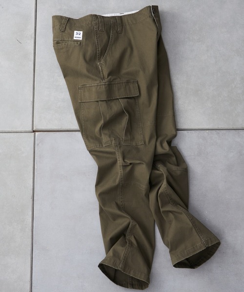 CIAOPANIC TYPY（チャオパニックティピー）の「【3/2WORKS/スリーツーワークス】ワークスシャドーヘリンボンパンツ（カーゴパンツ・メンズ・ブラック/アイボリー/オリーブ・S/L/XL/M）」の3枚目の写真