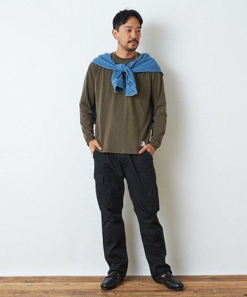 CIAOPANIC TYPY（チャオパニックティピー）の「【3/2WORKS/スリーツーワークス】ワークスシャドーヘリンボンパンツ（カーゴパンツ・メンズ・ブラック/アイボリー/オリーブ・S/L/XL/M）」の16枚目の写真