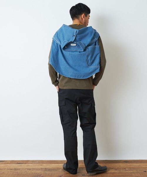 CIAOPANIC TYPY（チャオパニックティピー）の「【3/2WORKS/スリーツーワークス】ワークスシャドーヘリンボンパンツ（カーゴパンツ・メンズ・ブラック/アイボリー/オリーブ・S/L/XL/M）」の18枚目の写真