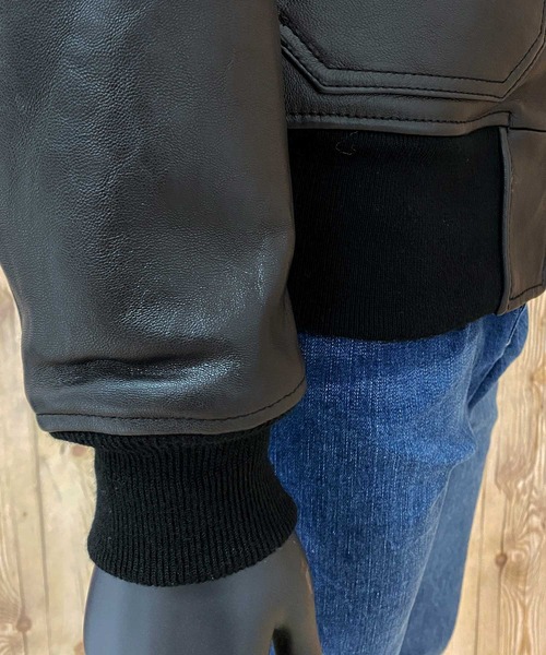 AVIREX（アヴィレックス）の「G-1 レザートップガン TOP GUN（ミリタリージャケット・メンズ・ブラウン/ブラック・M/XL/XXL/L）」の14枚目の写真