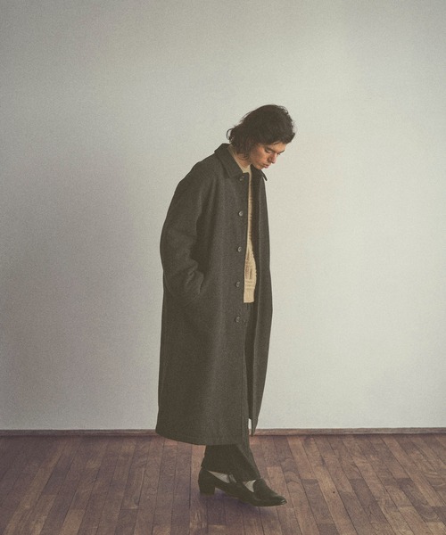 CLANE（クラネ）の「【CLANE HOMME Exclusive/クラネ オム エクスクルーシブ】 Padded Balmacaan Coat(パデット バルマカーンコート)（チェスターコート・メンズ・チャコールグレー/キャメル・1/2）」の20枚目の写真