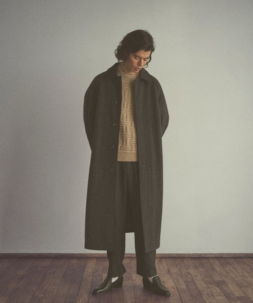 CLANE（クラネ）の「【CLANE HOMME Exclusive/クラネ オム エクスクルーシブ】 Padded Balmacaan Coat(パデット バルマカーンコート)（チェスターコート・メンズ・チャコールグレー/キャメル・1/2）」の15枚目の写真