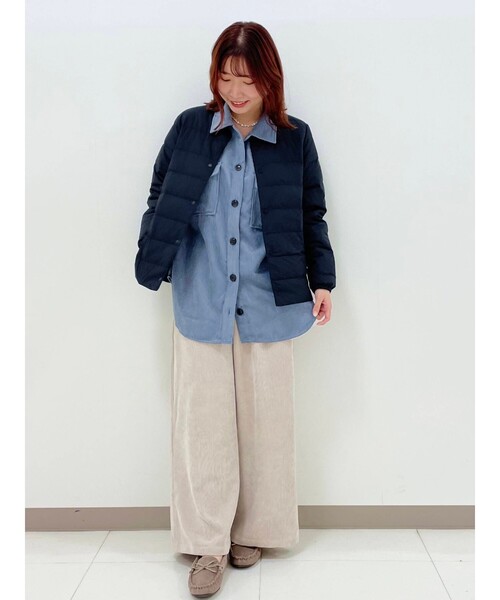 SHOO・LA・RUE(シューラルー)の「◆軽くて、暖かくて、美しくて、洗濯機で洗える プレミアムライトダウン【S-3L】(ダウンジャケット/コート・レディース・ブラック/オリーブ/ライトベージュ・01/02/03/04/05)」の4枚目の写真