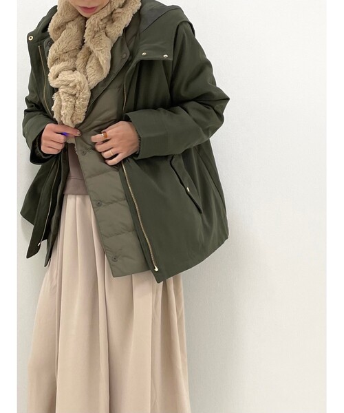 SHOO・LA・RUE(シューラルー)の「◆軽くて、暖かくて、美しくて、洗濯機で洗える プレミアムライトダウン【S-3L】(ダウンジャケット/コート・レディース・ブラック/オリーブ/ライトベージュ・01/02/03/04/05)」の19枚目の写真