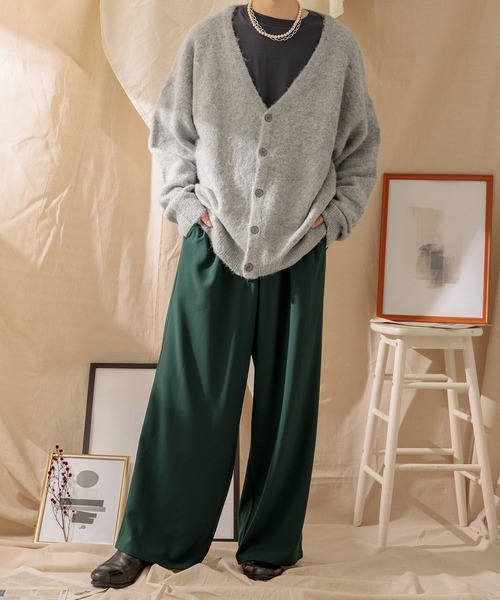 Adoon plain（アドーンプレーン）の「【Adoon plain】モヘアライクカーディガン（カーディガン/ボレロ・メンズ・ライトグレー/ブルー/グリーン/ライトベージュ・MEDIUM/LARGE）」の11枚目の写真