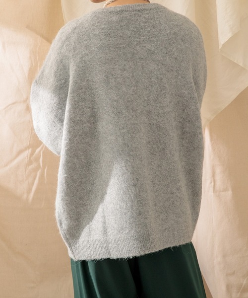 Adoon plain（アドーンプレーン）の「【Adoon plain】モヘアライクカーディガン（カーディガン/ボレロ・メンズ・ライトグレー/ブルー/グリーン/ライトベージュ・MEDIUM/LARGE）」の15枚目の写真