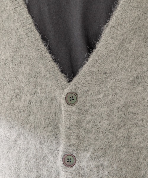 Adoon plain（アドーンプレーン）の「【Adoon plain】モヘアライクカーディガン（カーディガン/ボレロ・メンズ・ライトグレー/ブルー/グリーン/ライトベージュ・MEDIUM/LARGE）」の19枚目の写真