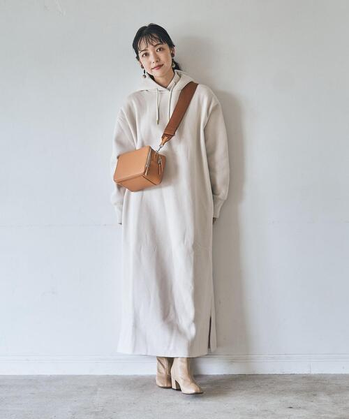 coen（コーエン）の「【復刻】着丈が選べる。CVC裏起毛フーディーパーカーマキシワンピース（WEB限定カラー）（ワンピース・レディース・ブラック/オフホワイト/オリーブ/その他1/コバルトブルー・SMALL/MEDIUM/LARGE）」の7枚目の写真