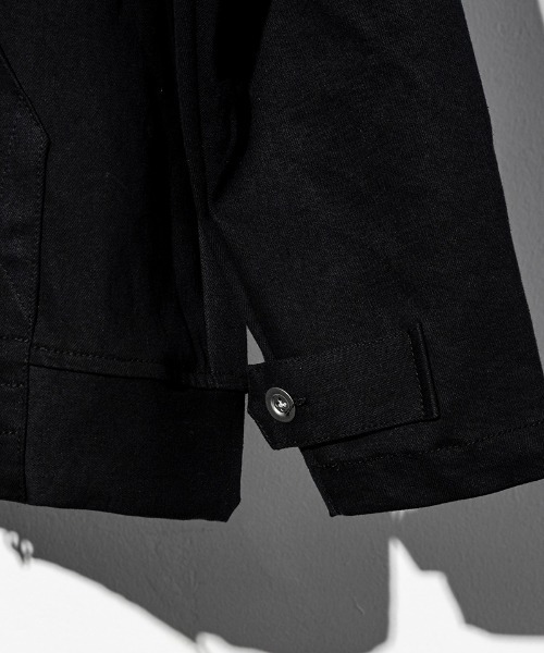 C DIEM（カルペディエム）の「mj8221-DENIM STAND PULL ブルゾン（デニムジャケット・メンズ・ブラック/インディゴブルー・S/M/L）」の7枚目の写真