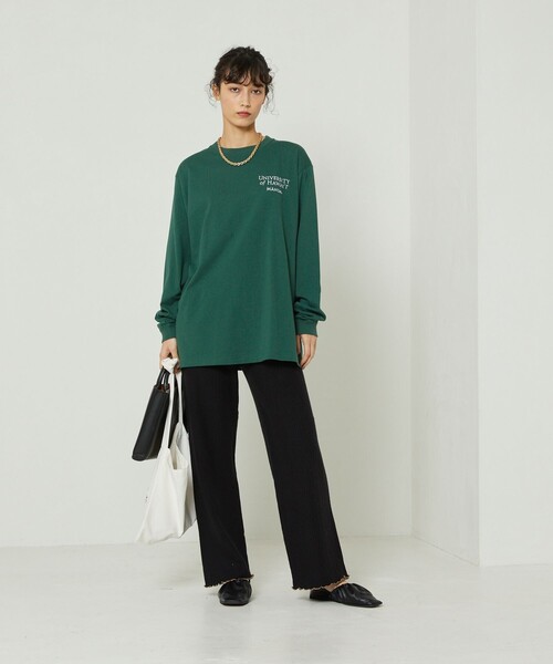 FREAK'S STORE（フリークスストア）の「HAWAII LONG SLEEVE TEE/ハワイロングスリーブTシャツ(プリントロンＴ)（Tシャツ/カットソー・レディース・ホワイト/オリーブ/グリーン/ブルーグリーン/オフホワイト/ナチュラル・ﾌﾘ-）」の22枚目の写真