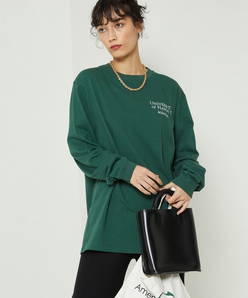 FREAK'S STORE（フリークスストア）の「HAWAII LONG SLEEVE TEE/ハワイロングスリーブTシャツ(プリントロンＴ)（Tシャツ/カットソー・レディース・ホワイト/オリーブ/グリーン/ブルーグリーン/オフホワイト/ナチュラル・ﾌﾘ-）」の19枚目の写真