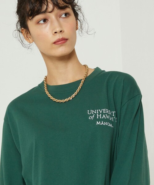 FREAK'S STORE（フリークスストア）の「HAWAII LONG SLEEVE TEE/ハワイロングスリーブTシャツ(プリントロンＴ)（Tシャツ/カットソー・レディース・ホワイト/オリーブ/グリーン/ブルーグリーン/オフホワイト/ナチュラル・ﾌﾘ-）」の18枚目の写真