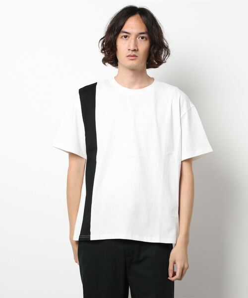 UP START（アップスタート）の「モノトーン切替Tee（Tシャツ/カットソー・メンズ・ホワイト/ブラック・LARGE）」の2枚目の写真