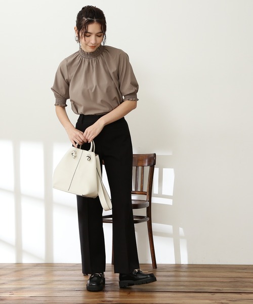 N.(N. Natural Beauty Basic)(エヌエヌナチュラルビューティーベーシック)の「◆2WAYワイドトートバッグ(トートバッグ・レディース・ブラウン/ナチュラル/ライトグリーン・フリ-)」の9枚目の写真