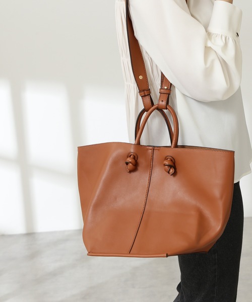 N.(N. Natural Beauty Basic)(エヌエヌナチュラルビューティーベーシック)の「◆2WAYワイドトートバッグ(トートバッグ・レディース・ブラウン/ナチュラル/ライトグリーン・フリ-)」の11枚目の写真