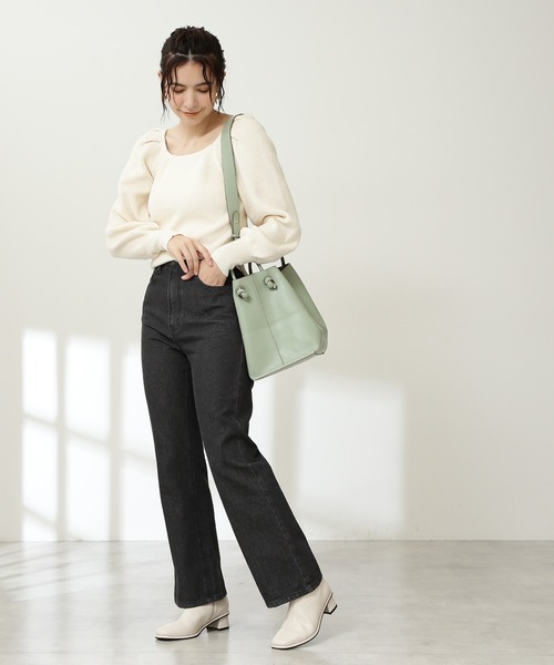 N.(N. Natural Beauty Basic)(エヌエヌナチュラルビューティーベーシック)の「◆2WAYワイドトートバッグ(トートバッグ・レディース・ブラウン/ナチュラル/ライトグリーン・フリ-)」の10枚目の写真