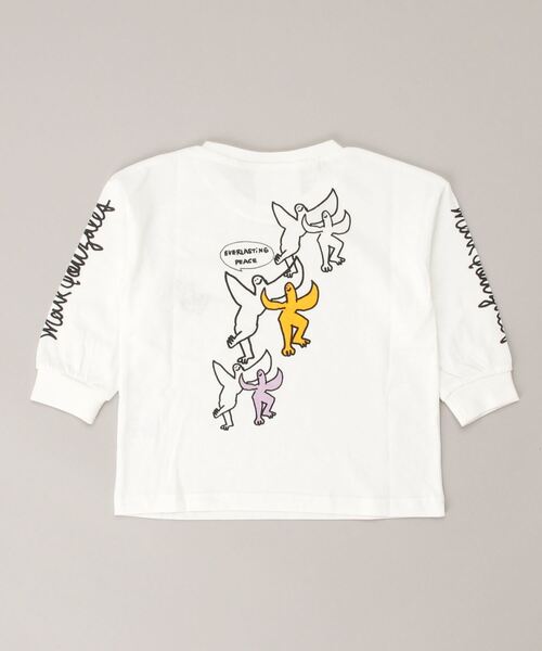 Mark Gonzales(マーク・ゴンザレス)の「(What it isNt)ARTART BY MARKGONZALES/マークゴンザレス キッズ ロンT 47210227(Tシャツ/カットソー・キッズ・ホワイト/ブラック・110cm/120cm/100cm/160cm/130cm/140cm/150cm)」の3枚目の写真
